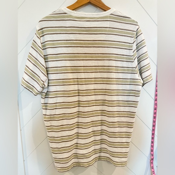 NWOT Common People Clothing Striped Taupe Soft Touch Cotton T shirt Men’s XL - Picture 4 of 6